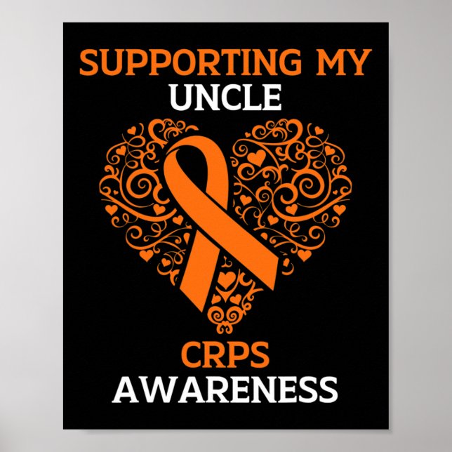 Supporting My Uncle Rsd Crps Awareness Month Orang Poster (Front)