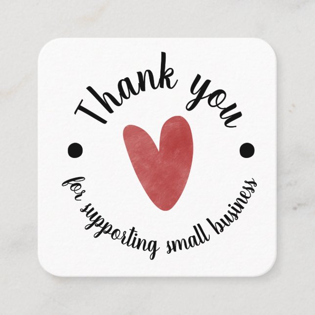 Supporting small business square card (Front)