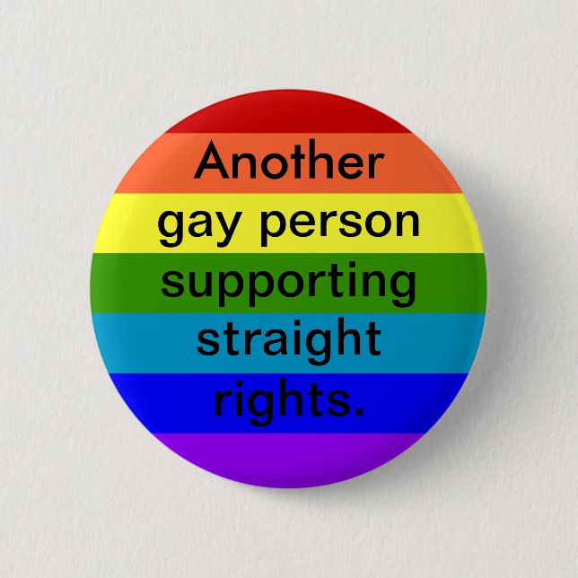 Supporting Straight Rights 6 Cm Round Badge (Front)