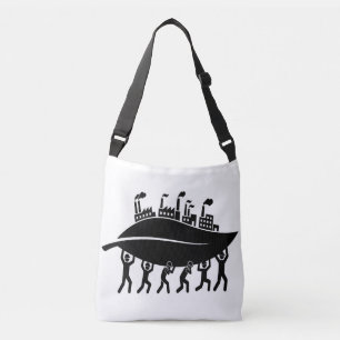 Supporting sustainable green industry and teamwork crossbody bag