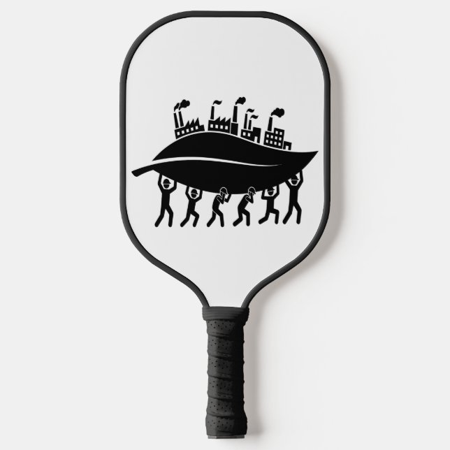 Supporting sustainable green industry and teamwork pickleball paddle (Front)