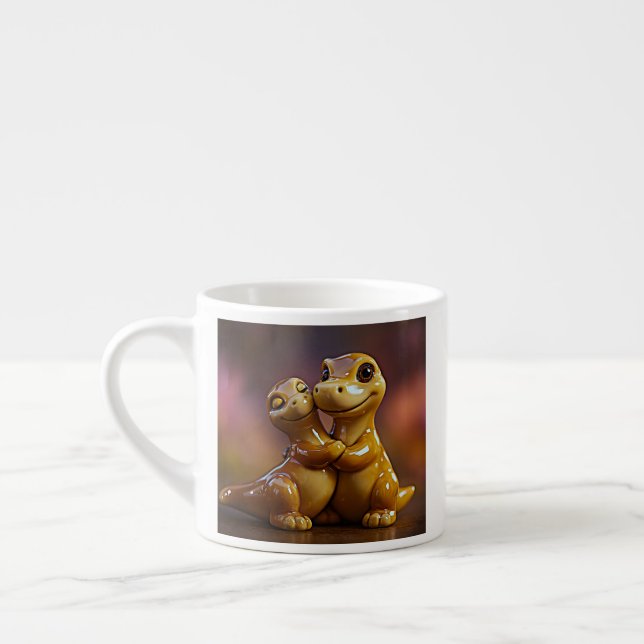 Supportive Dino Comfort Scene Espresso Cup (Left)