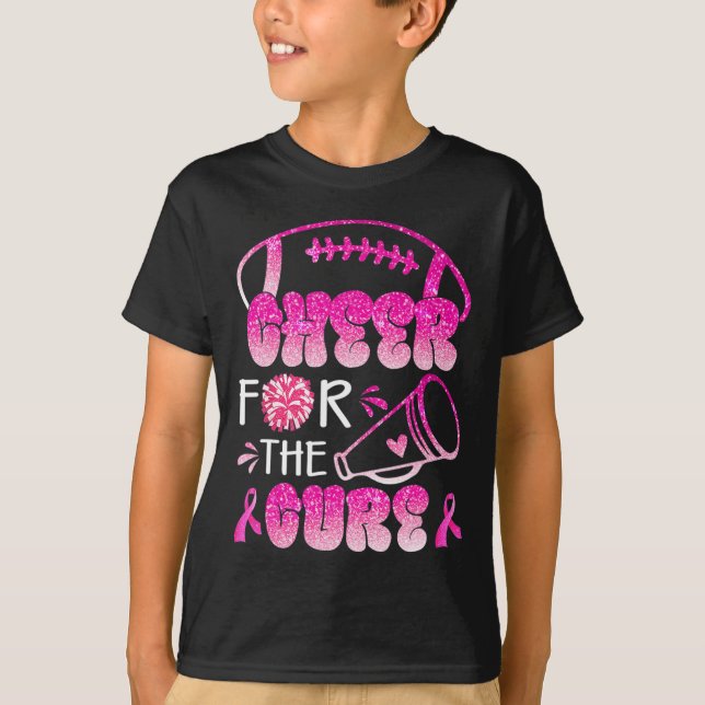 Supportive Family Breast Cancer Awareness Cheer fo T-Shirt (Front)