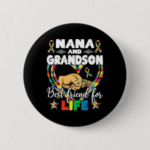Supportive Women Autism Awareness Nana And Grandso 6 Cm Round Badge