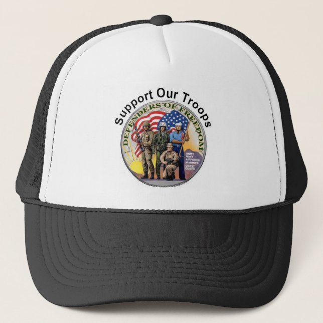 Supports Our Troops Trucker Hat (Front)