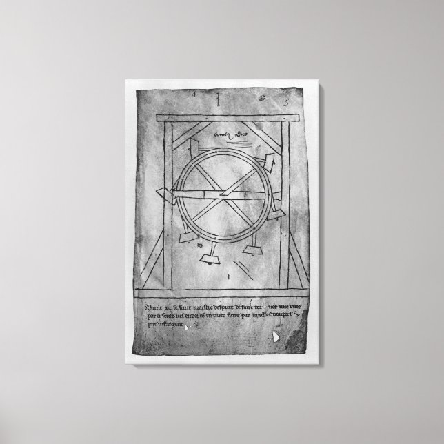 Supposedly perpetual motion mallets and wheel canvas print (Front)