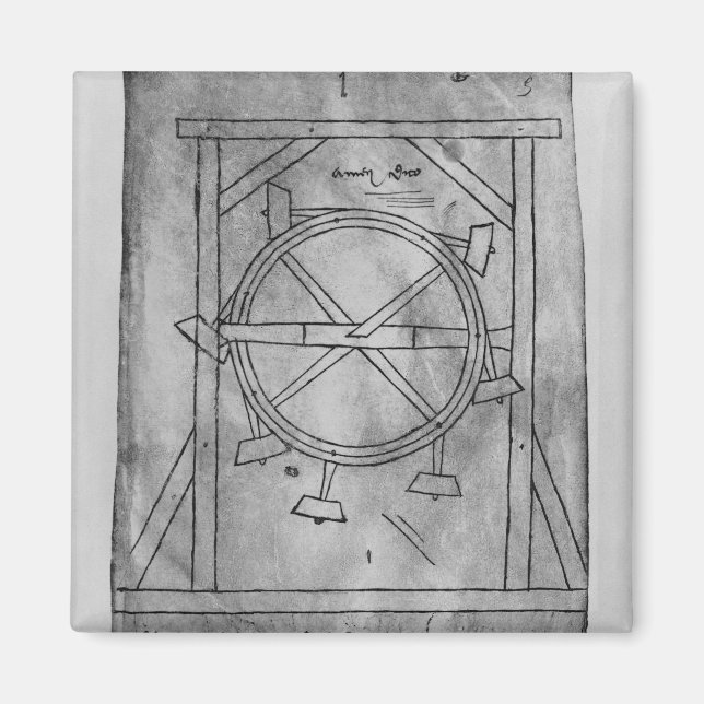 Supposedly perpetual motion mallets and wheel magnet (Front)