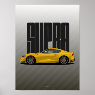 Supra MK5 – Yellow Sports Car Poster