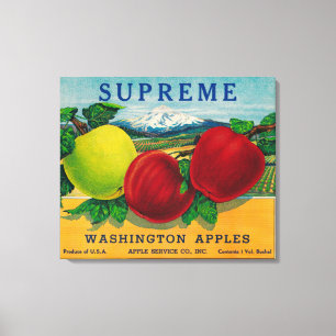 Supreme Apple Label - Washington State Canvas Print