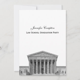 Supreme Court Etchd DIY BG Colour V Law School Gra Invitation