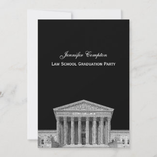 Supreme Court Etchd DIY BG Colour V Law School Gra Invitation