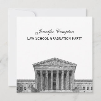 Supreme Court Etched DIY BG Colour Law School Grad Invitation