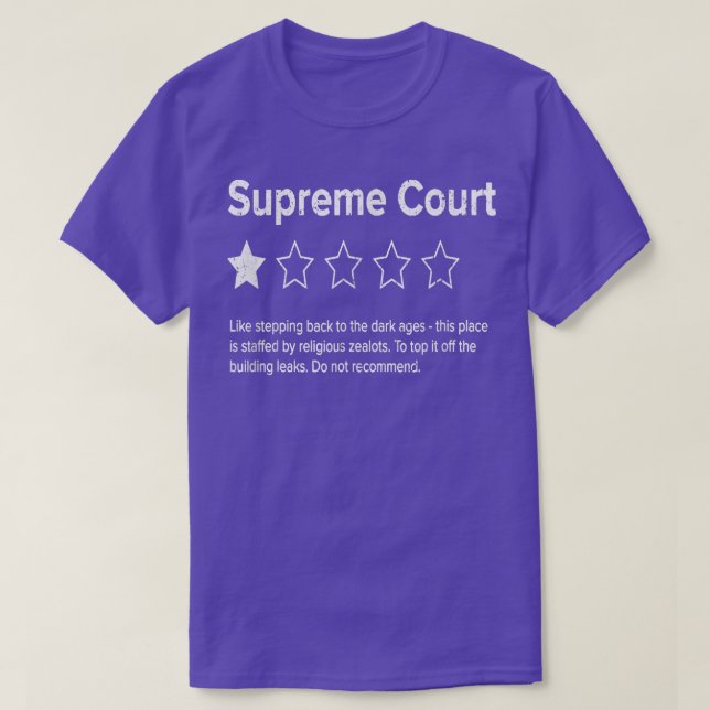 Supreme Court Review, One Star, Do Not Recommend P T-Shirt (Design Front)
