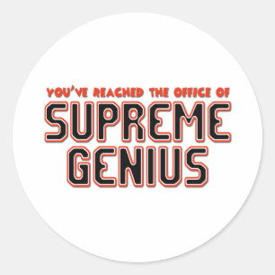 Supreme Genius Classic Round Sticker