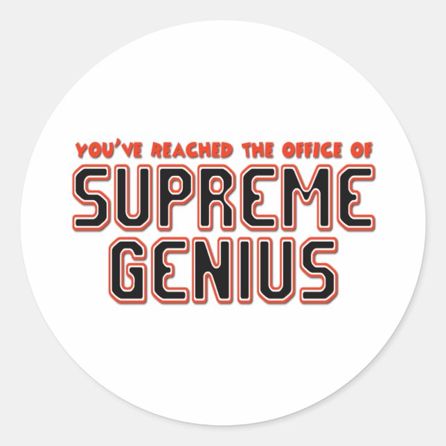 Supreme Genius Classic Round Sticker (Front)
