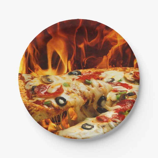 Supreme Pizza Paper Plate (Front)