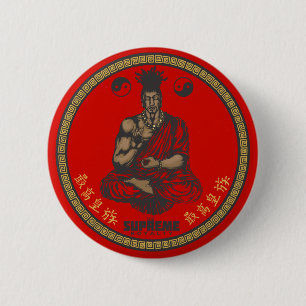 Supreme Royalty First Buddhist Button(Red,Gold) 6 Cm Round Badge