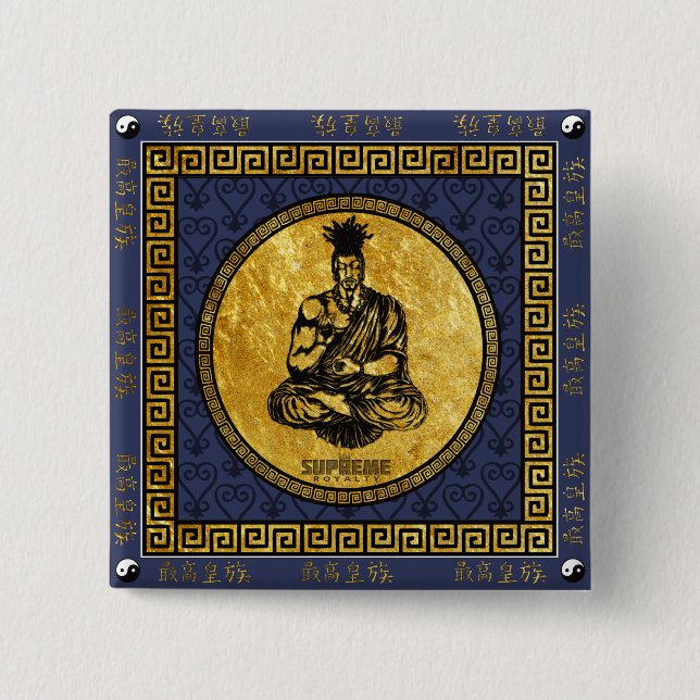 Supreme Royalty First Buddhist Button Square (BLU) (Front)