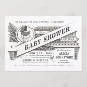 Supreme Vintage Baby Shower Invitations V2