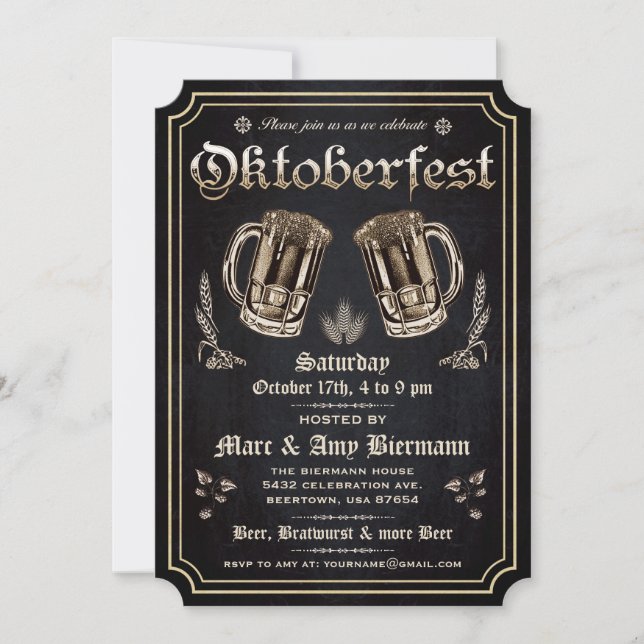 Supreme Vintage Oktoberfest Invitations v.3 (Front)