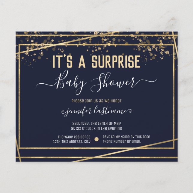 Suprise Baby Shower Budget Invitation (Front)