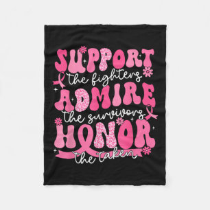 Suprt Admire Honour Breast Cancer Awareness Warrio Fleece Blanket