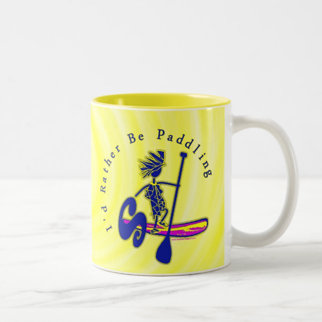 SUPS I'd Rather Be Paddling Two-Tone Coffee Mug (Right)