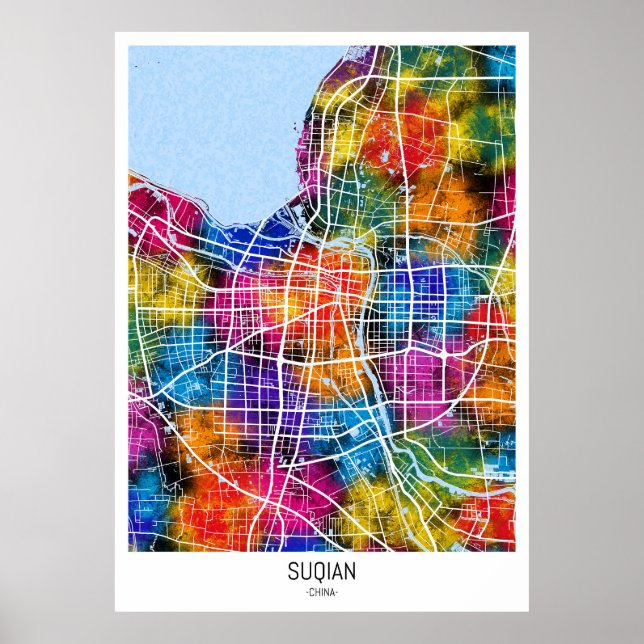 Suqian China City Map Poster (Front)