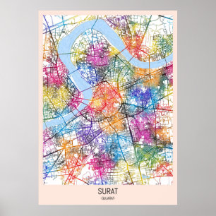 Surat Gujarat City Map Poster