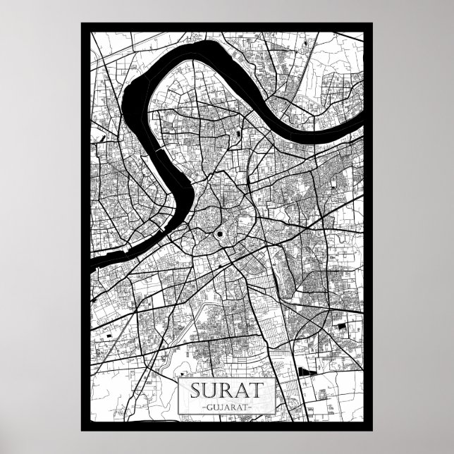 Surat Gujarat Map Poster (Front)
