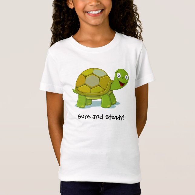 "Sure and Steady" Turtle Cartoon Custom T-Shirt (Front)