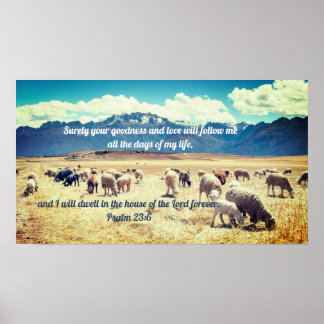 "Surely Goodness" Psalm 23:6 Biblical Prophetic Poster