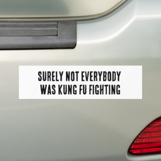 Surely not everybody was kung fu fighting bumper sticker