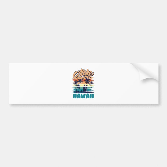 Surf - Aloha Hawaii Bumper Sticker (Front)