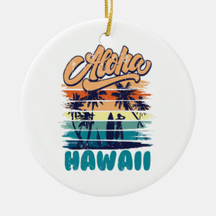Surf - Aloha Hawaii Ceramic Tree Decoration