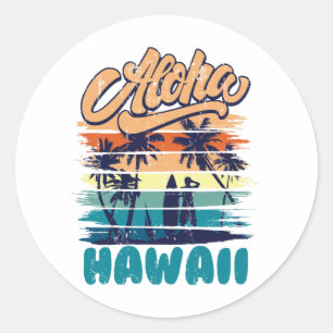 Surf - Aloha Hawaii Classic Round Sticker
