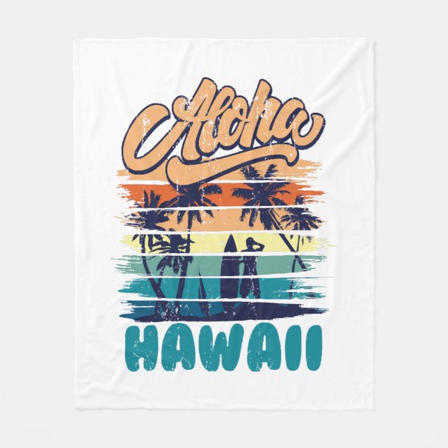 Surf - Aloha Hawaii Fleece Blanket (Front)