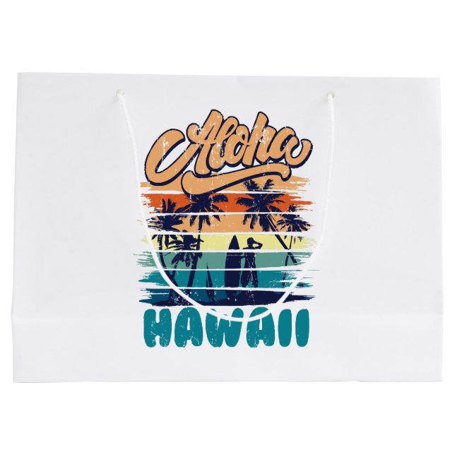 Surf - Aloha Hawaii Large Gift Bag (Back)