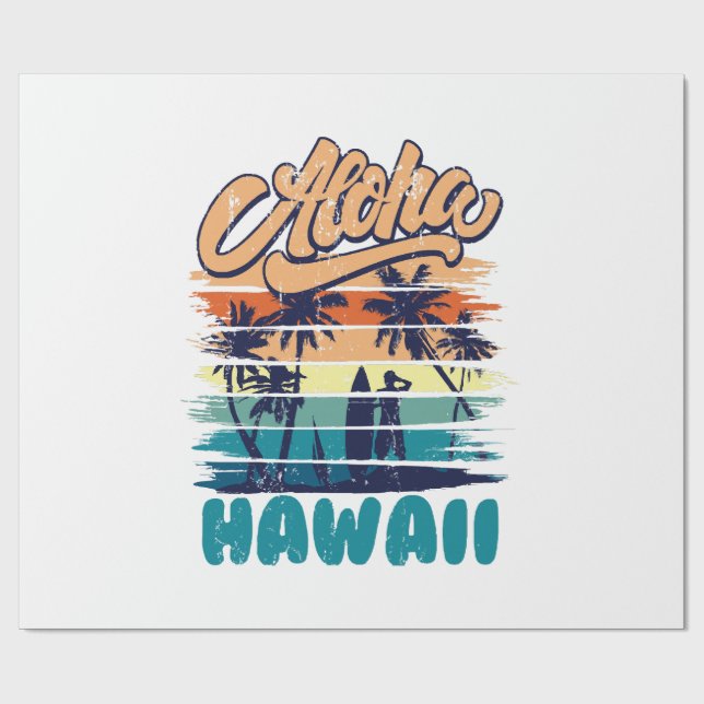 Surf - Aloha Hawaii Wrapping Paper (Flat)
