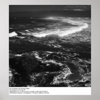 Surf and Rocks, Near Bodega Station by Ansel Adams Poster