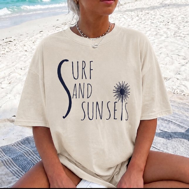 Surf and Sunsets  Beach Vibes T-Shirt (Creator Uploaded)