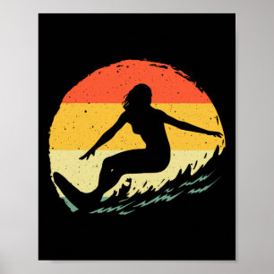 Surf Art For Women Girls Beach Surfer Hawaiian Wav Poster