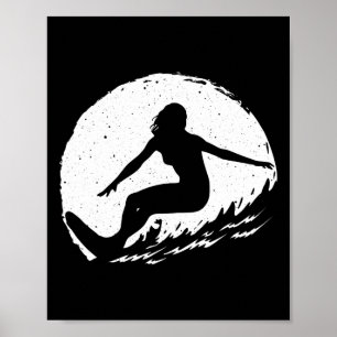 Surf Art For Women Girls Beach Surfer Hawaiian Wav Poster