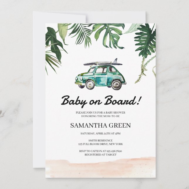 Surf Baby Shower Invitation (Front)
