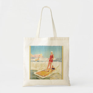 Surf Bathing in South Africa Vintage Travel Poster Tote Bag