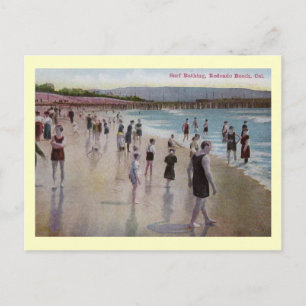 Surf Bathing, Redondo Beach, California Vintage Postcard