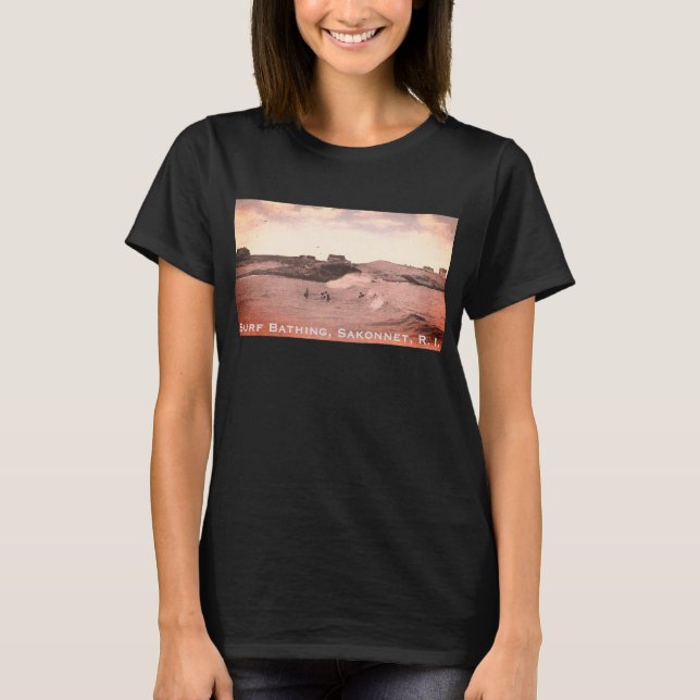 Surf Bathing, Sakonnet, RI (Little Compton) T-Shirt (Front)