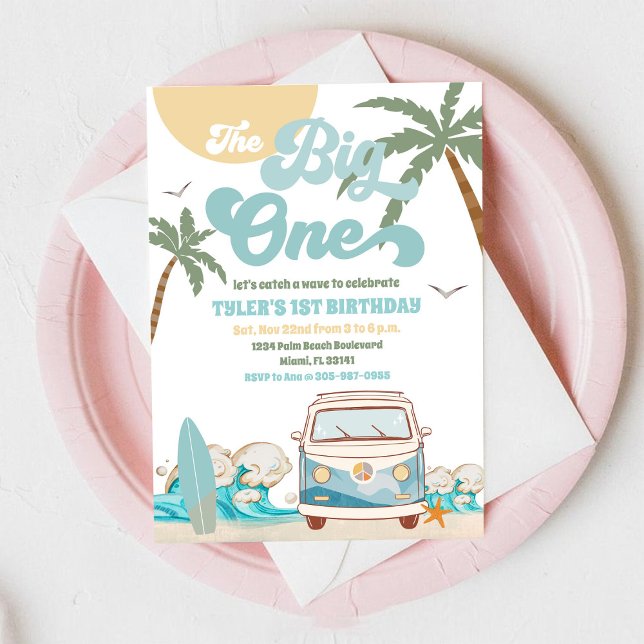 Surf Beach 1st Birthday Invitation (Creator Uploaded)