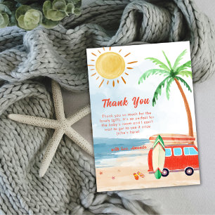 Surf Beach Baby On Board Baby Shower Thank You Card