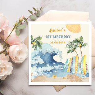Surf Beach Birthday Party  Napkin